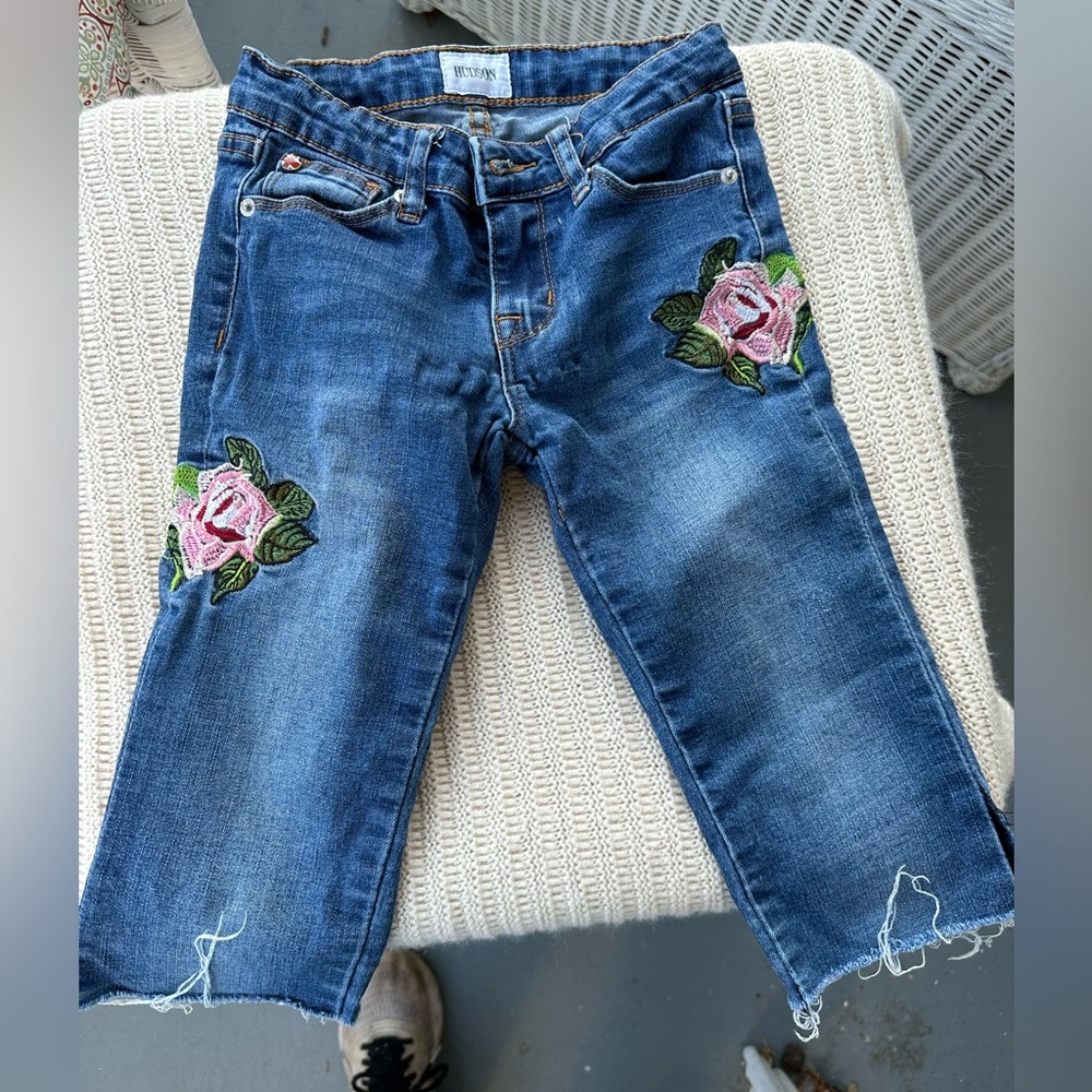 Hudson embroidered cut offs. Size 10
